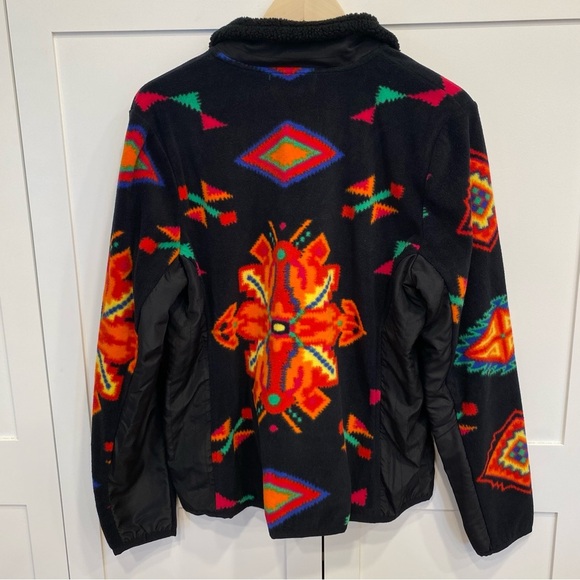 Ralph Lauren L-RL Lauren Active Fleece Full Zip Aztec Black Jacket - Picture 5 of 7